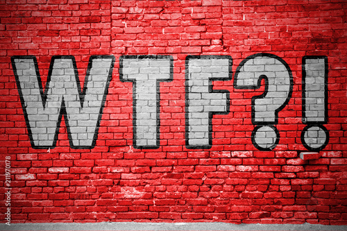 WTF!?  Ziegelsteinmauer Graffiti Canvas Print