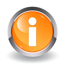 Info Icon Glossy Orange Button