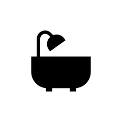 Poster - bath with shower glyph icon. Element of furniture icon for mobile concept and web apps. This bath with shower glyph icon can be used for web and mobile. Premium icon