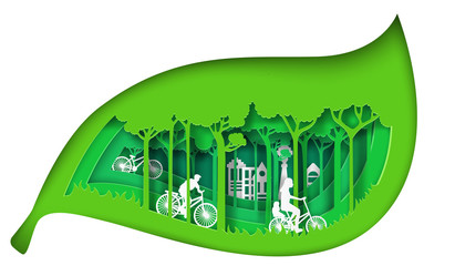 Nature cityscape background and eco friendly concept.