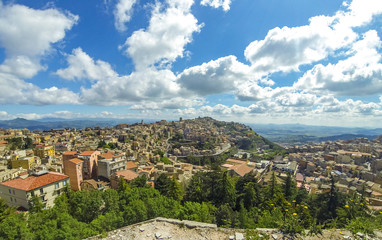 Wall Mural - Picturesque aerial view of Enna old town, Sicily, Italy