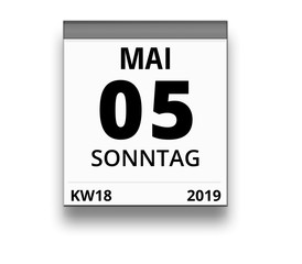 Kalender für Sonntag, 5. MAI 2019 (Woche 18)