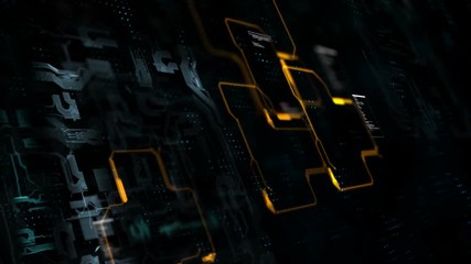 Poster - 4k abstract background circuit electronic line for technology concept with shallow depth of field da
