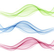 Set of abstract color wave. Color smoke wave. Transparent color wave. Blue, pink,green color. Wavy design.