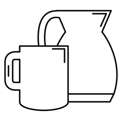 Wall Mural - utensil teapot with cup