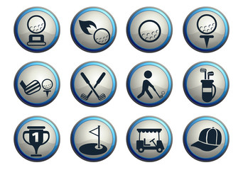 Wall Mural - golf icon set