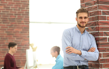 Sticker - Handsome smiling confident businessman portrait.