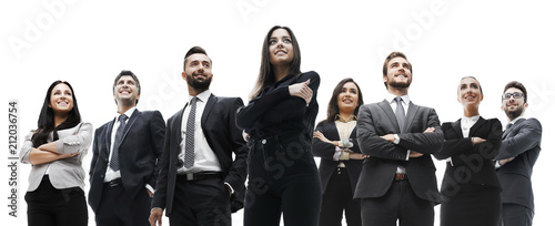 Fotografía happy successful business team isolated on white background