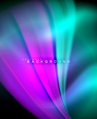 Neon holographic fluid color wave for web, wallpaper, pattern, texture and background