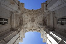 Triumphal Arch Of Rua Augusta, Arco Da Rua Augusta, Also Arco Do Triunfo, Frog Perspective, Baixa District, Lisbon, Portugal, Europe