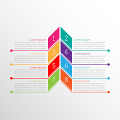 Poster - Vector infographic templates used for detailed reports. All 8 topics.