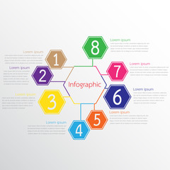 Poster - Vector infographic templates used for detailed reports. All 8 topics.