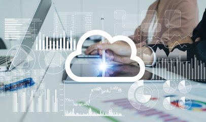 Poster - Cloud computing concept. Groupware.