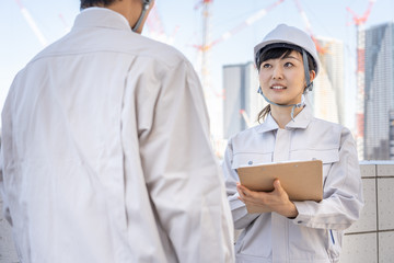 portrait of asian engineer in construction site