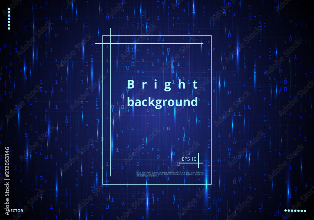 Shiny colorful background with binary code. Vector illustration with 0 ...