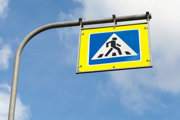 Pedestrian crossing. Road sign