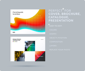 Wall Mural - liquid design presentation template with colourful fluid gradient shapes. abstract vector set of mod