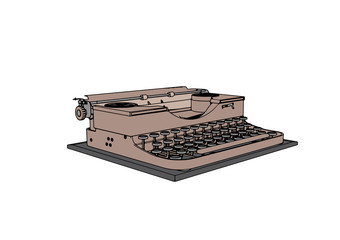 retro typewriter vector