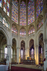 Wall Mural - Interior view of Tours Cathedral, a Roman Catholic church located in Tours, Indre-et-Loire, France