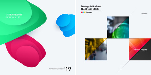Poster - Set of modern design abstract templates. Creative business background with colourful fluid gradient shapes for promotion, banner, brand printing, business, decoration, branding