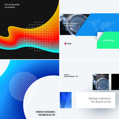 Poster - Set of modern design abstract templates. Creative business background with colourful fluid gradient shapes for promotion, banner, brand printing, business, decoration, branding