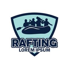 Wall Mural - rafting logo with text space for your slogan / tag line, vector illustration