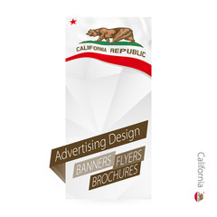 Wall Mural - Vector abstract banner template for US state California.