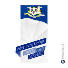 Wall Mural - Vector abstract banner template for US state Connecticut.