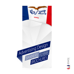 Wall Mural - Vector abstract banner template for US state Iowa.
