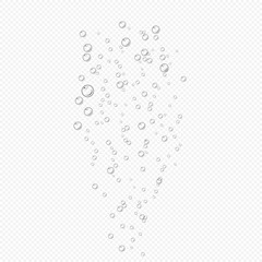 Poster - Air bubbles flow on transparent background. Oxygen in water, sea, aquarium. Fizzy drink.