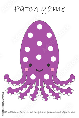 Education Patch Game Octopus For Children To Develop Motor Skills