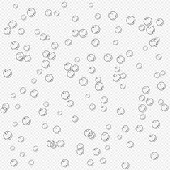Poster - Air bubbles flow on white background. Oxygen in water, sea, aquarium. Fizzy drink.