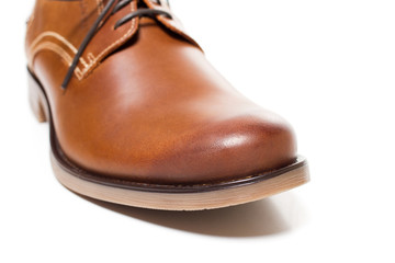 men's classic brown leather shoe isolated