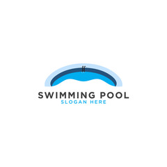 Swimming pool logo template