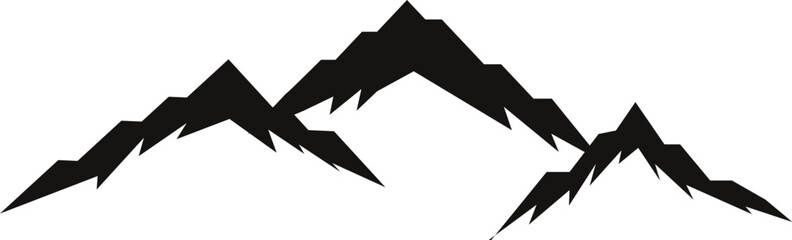 mountain silhouettes overlook. vector rocky hills terrain vector, mountains silhouette set isolated 