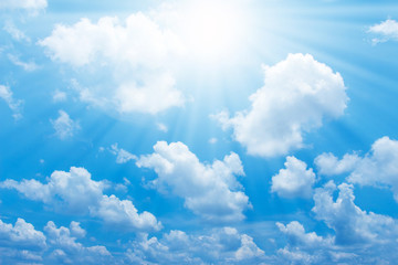 Canvas Print - beautiful blue sky with sun for background