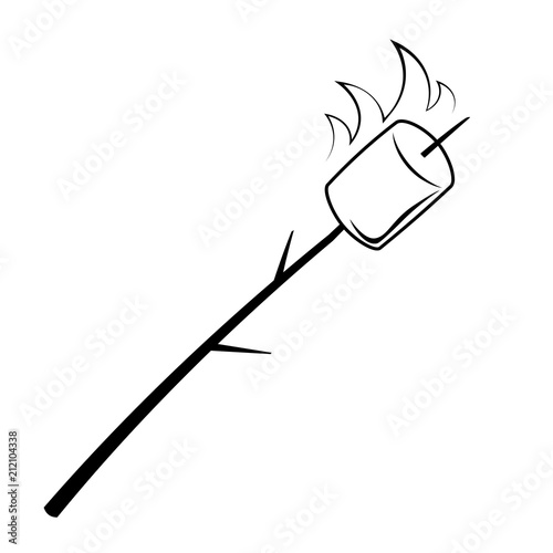 Roasted marshmallow on stick Buy this stock vector and explore
