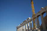 Restoration of Parthenon, Acropolis in Athens, Greece with a Crane