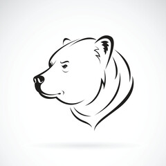 vector of bear head design on white background., wild animals. easy editable layered vector illustra