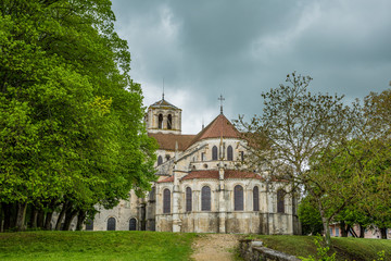 Wall Mural - Rear view of Vézelay Abbey which was a Benedictine and Cluniac monastery in Vézelay in the Yonne department in northern Burgundy, France.