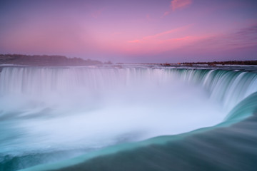 view on niagara falls at sunrise