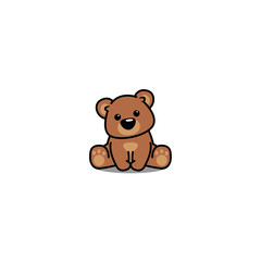 cute bear sitting, vector illustration