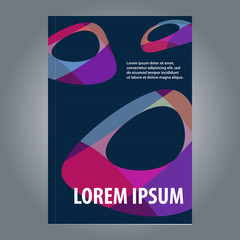 Poster - Abstract cover design with rounded color shapes on dark blue background