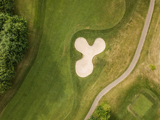 Wall Mural - Aerial view of golf course in Europe
