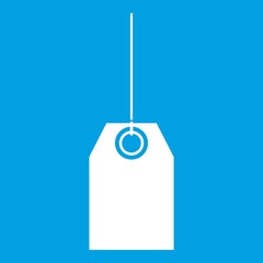 Poster - Blank black tag icon white isolated on blue background vector illustration