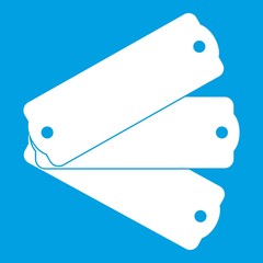 Poster - Three tags icon white isolated on blue background vector illustration