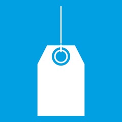Poster - Black tag icon white isolated on blue background vector illustration