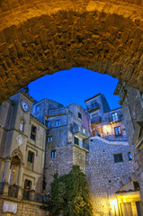 The night is coming in the medieval Sicilian village of Gangi. Sicily, Italy.