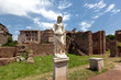 Statue at the ruins oo Palatine hill, palace in Rome, Italy (Circus Maximus)