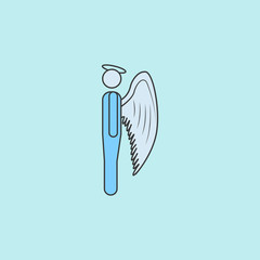 Poster - angel  icon. Element of angel and demon icon for mobile concept and web apps. Filled outline angel  icon can be used for web and mobile